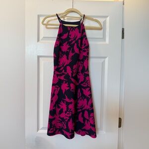 Lord & Taylor Design Lab Hot Pink and Navy Halter Dress